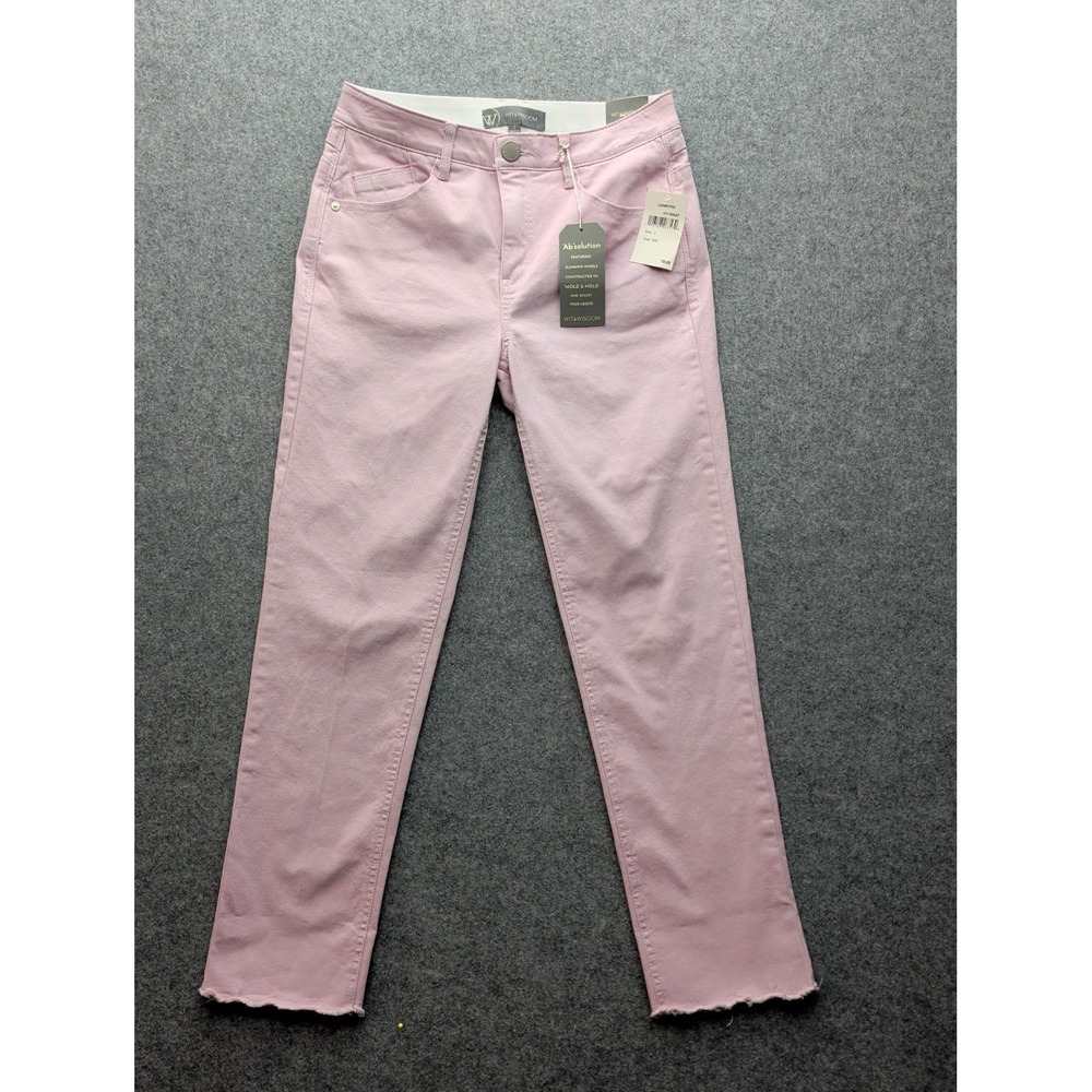 Wit & Wisdom Women's Pants AbSolution High Rise Slim Straight Crop Violet 2